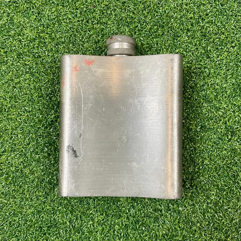Vintage Thailand Tin Kings Pewter Hip Flask